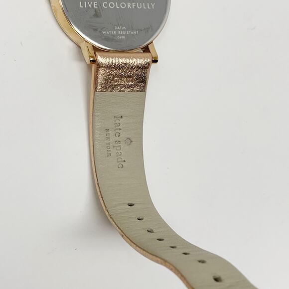 Kate Spade Metro Scallop Three Hand Leather Watch Rose Gold Round Face Ladies - Picture 12 of 12
